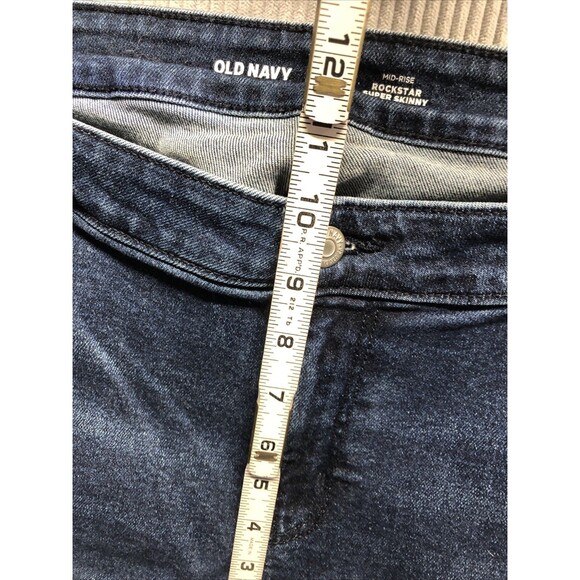 Old Navy Super Skinny Jeans Size 18 Petite Mid Rise Rockstar Factory Destroyed - Picture 9 of 16